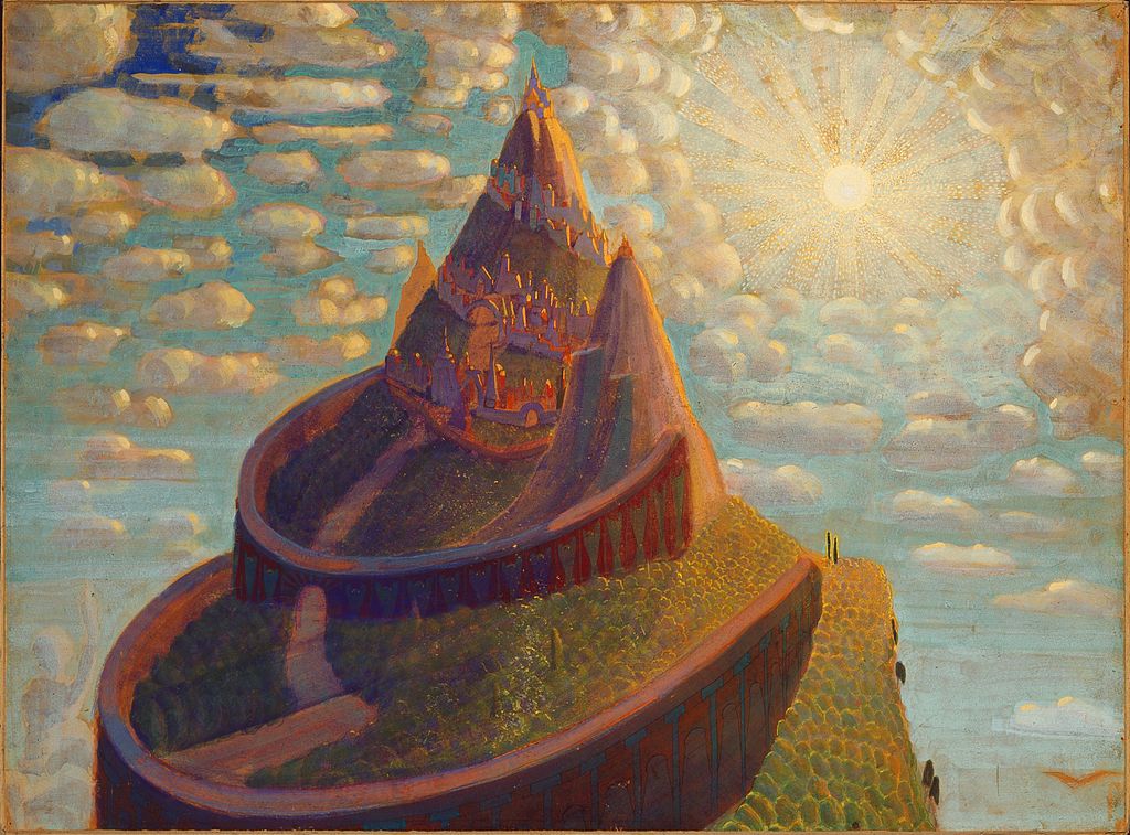 Fairy-Tale, Castle, vintage artwork by Mikalojus Ciurlionis, 12x8" (A4) Poster