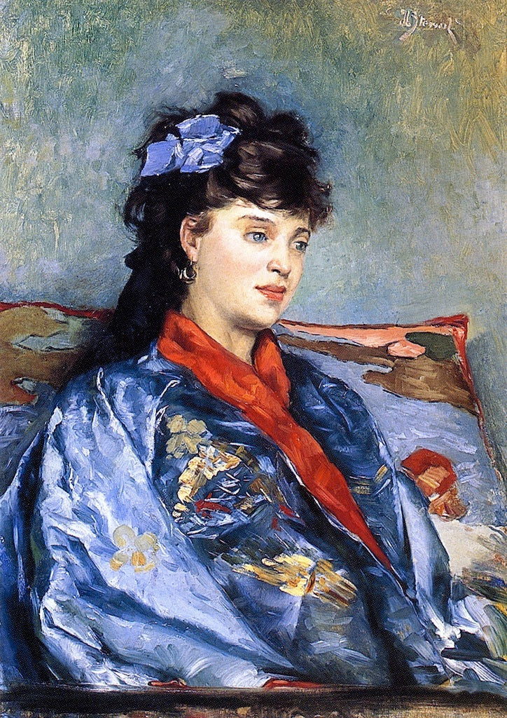 The Blue Kimono, vintage artwork by Julius LeBlanc Stewart, 12x8" (A4) Poster