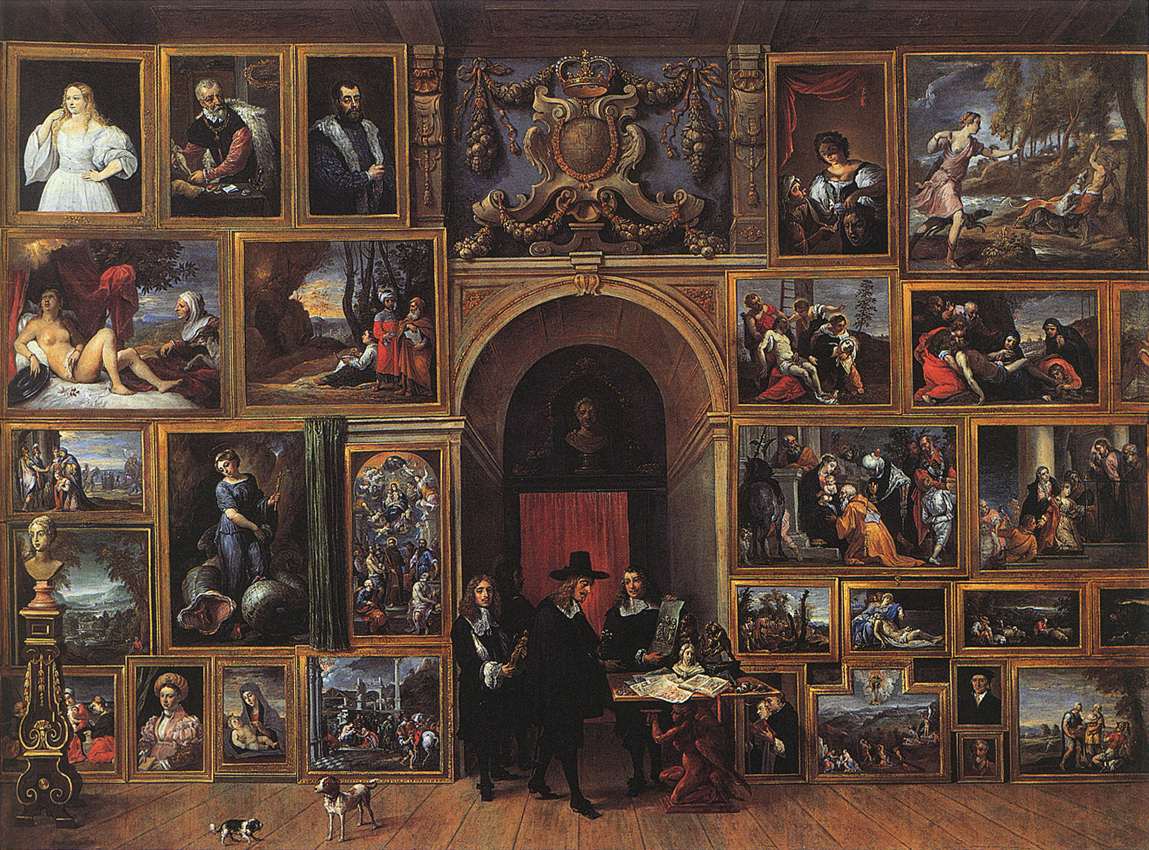 Archduke Leopold Wilhelm of Austria in his Gallery, vintage artwork by David Teniers (II), 12x8" (A4) Poster