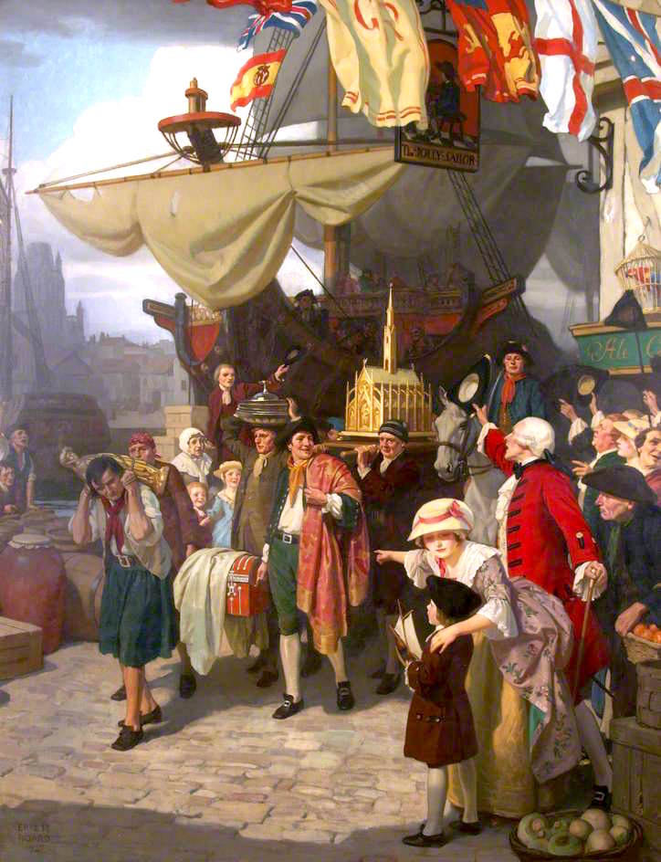 Treasure Ships at Bristol in September, 1745 by Ernest Board,16x12(A3) Poster