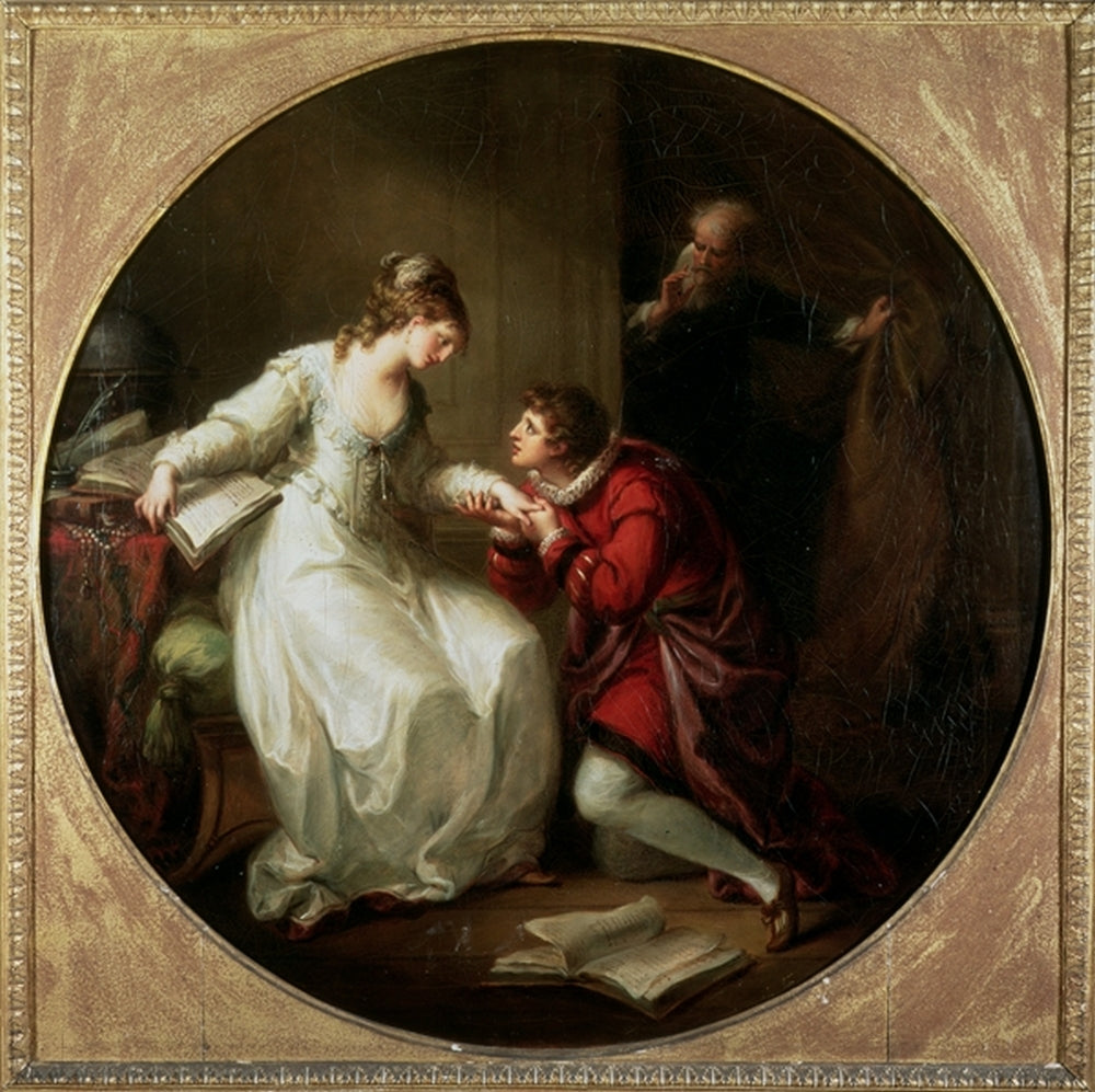 Abelard soliciting the hand of Heloise, vintage artwork by Angelica Kauffmann, 12x8" (A4) Poster