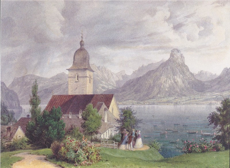 St Wolfgang at Ischl, vintage artwork by Leander Russ, A3 (16x12") Poster Print