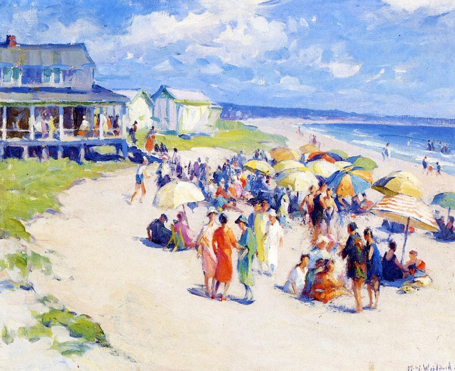 At the Ocean Front by Mabel May Woodward,16x12(A3) Poster