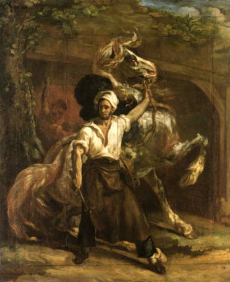The Horse Tamer, vintage artwork by Theodore Gericault, 12x8" (A4) Poster