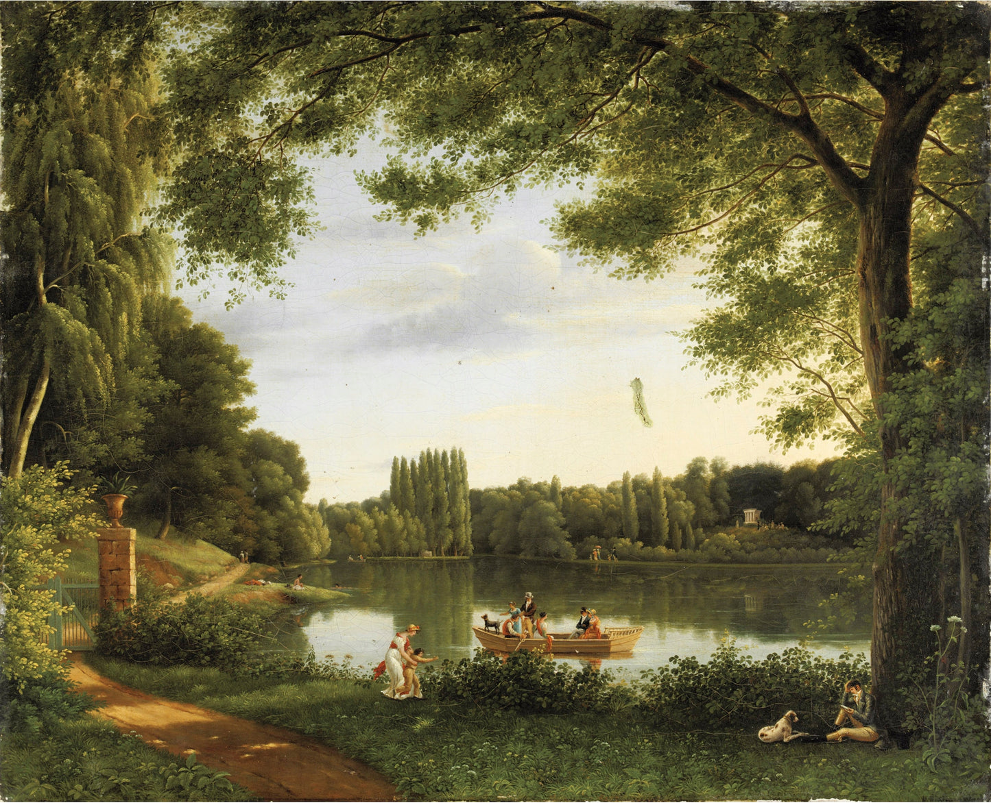 View of the Lake of Ermenonville, vintage artwork by Jean-Joseph-Xavier Bidauld, 12x8" (A4) Poster