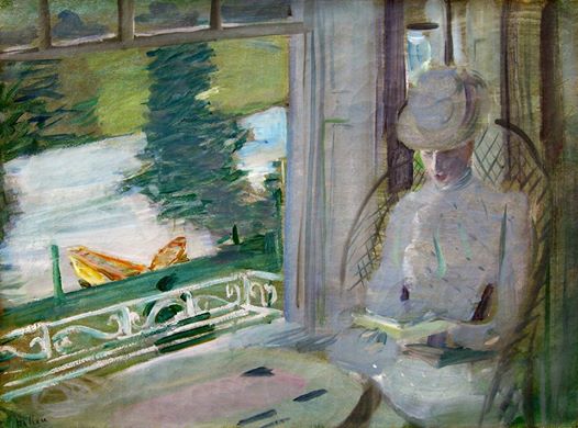 Madame Helleu in Fladbury, vintage artwork by Paul Cesar Helleu, 12x8" (A4) Poster