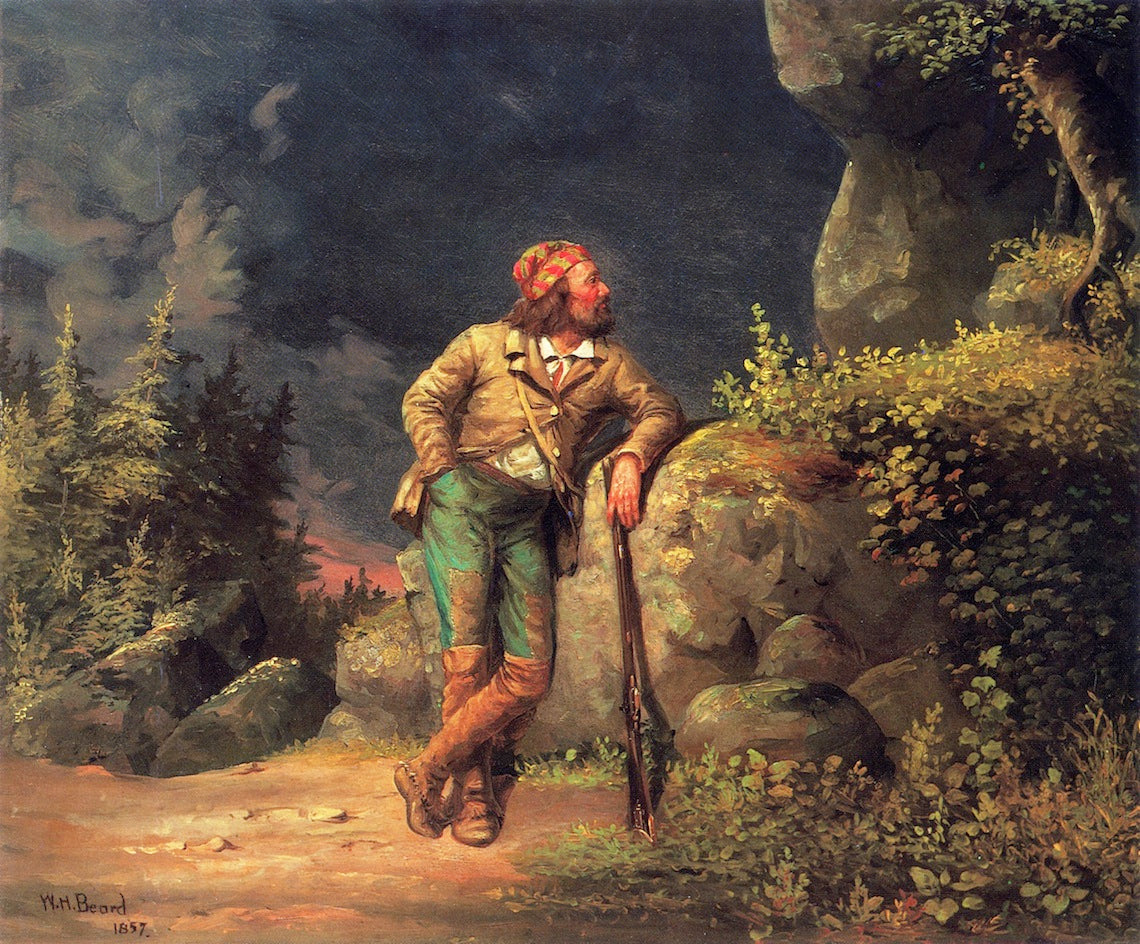 The Trapper, vintage artwork by William Holbrook Beard, 12x8" (A4) Poster