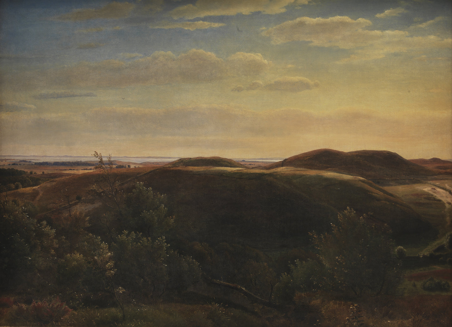 The Coast of Jutland Seen from Mølleknap Hills in Funen, vintage artwork by Dankvart Dreyer, A3 (16x12") Poster Print