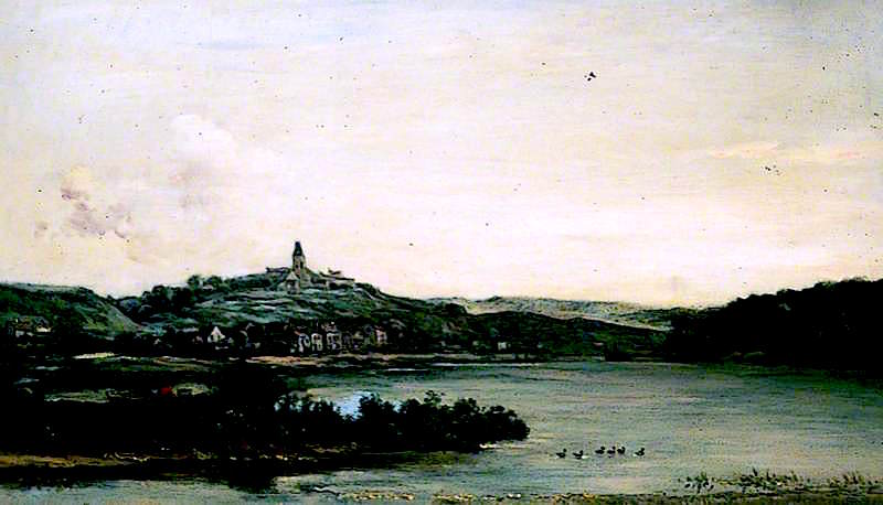 Herblay, France, vintage artwork by Charles-François Daubigny, A3 (16x12") Poster Print