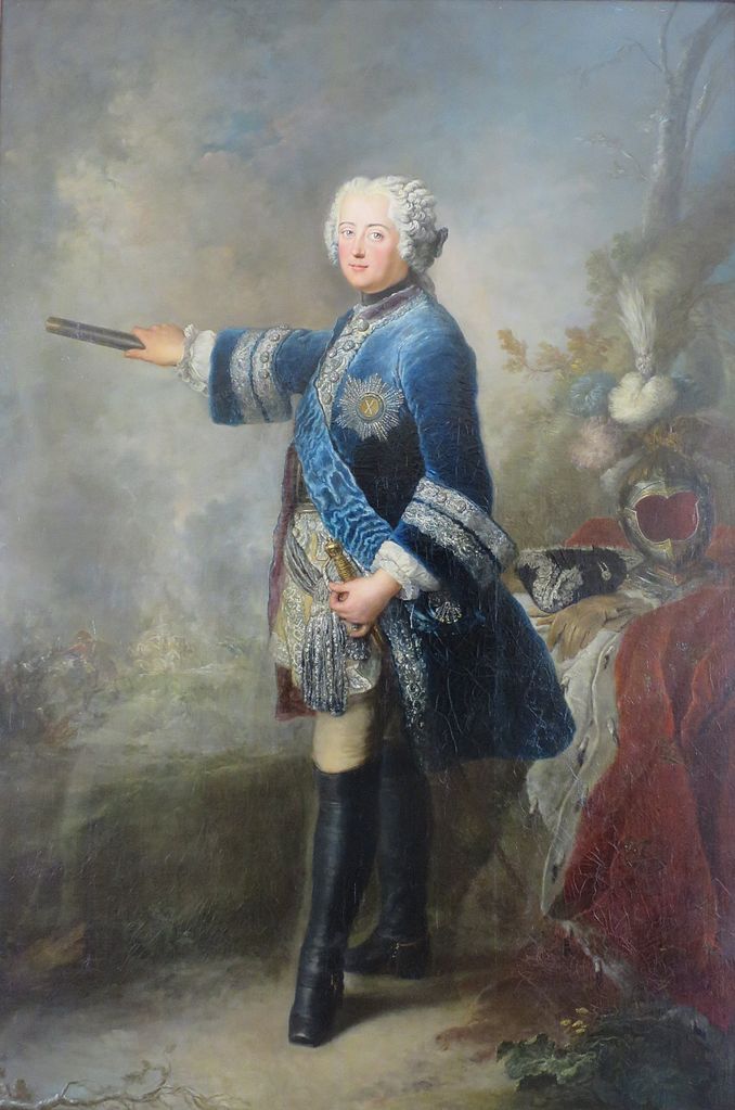 Portrait of Friedrich II, vintage artwork by Antoine Pesne, 12x8" (A4) Poster