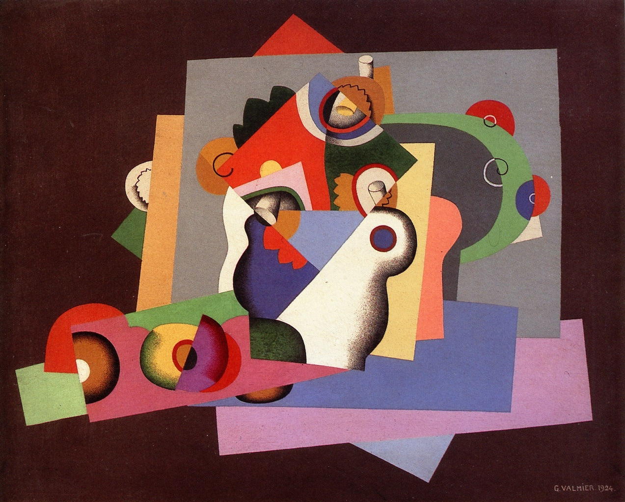Composition with Flowers, vintage artwork by Georges Valmier, 12x8" (A4) Poster