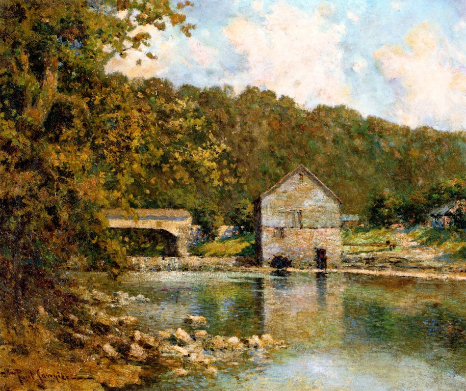 Rivermill, vintage artwork by Paul Sawyier, 12x8" (A4) Poster