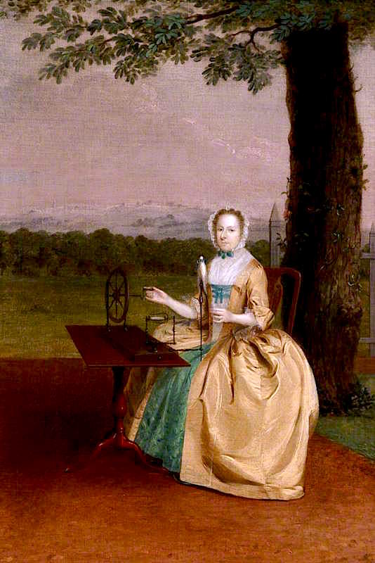 Sarah Lascelles, Mrs Christopher Lethieullier, vintage artwork by Arthur Devis, 12x8" (A4) Poster