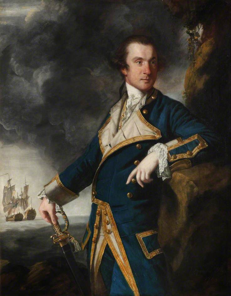 Captain Alexander Hood, 1st Viscount Bridport, vintage artwork by Sir Joshua Reynolds, 12x8" (A4) Poster