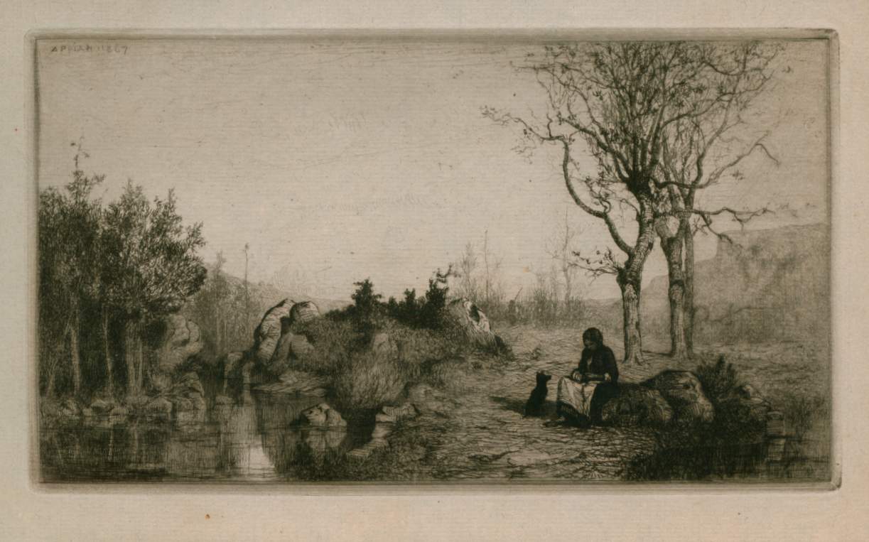 Bords du Ruisseau à Rossillon (Ain), vintage artwork by Jacques Barthelemy Appian, A3 (16x12") Poster Print