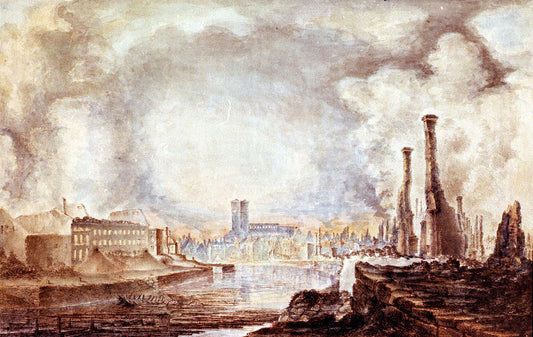 Central Turku in 1827 after the Great Fire, vintage artwork by Gustaf Wilhelm Finnberg, 12x8" (A4) Poster