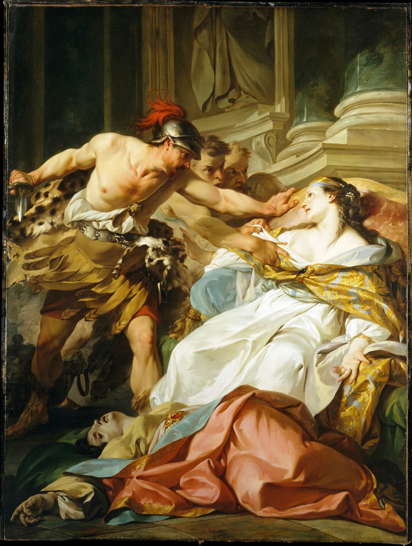 The Death of Harmonia, vintage artwork by Jean-Baptiste Marie Pierre, 12x8" (A4) Poster