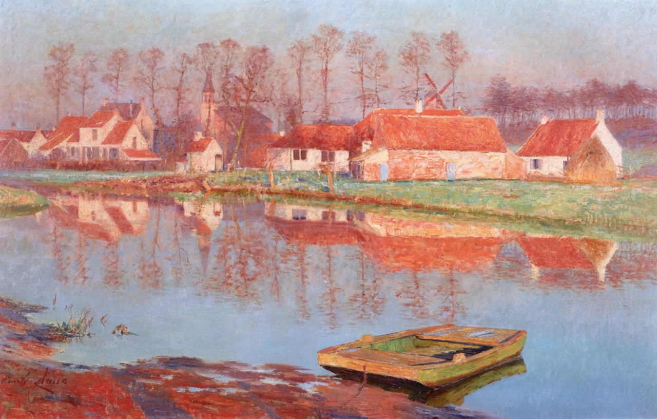 Village of Deurle, vintage artwork by Emile Claus, 12x8" (A4) Poster
