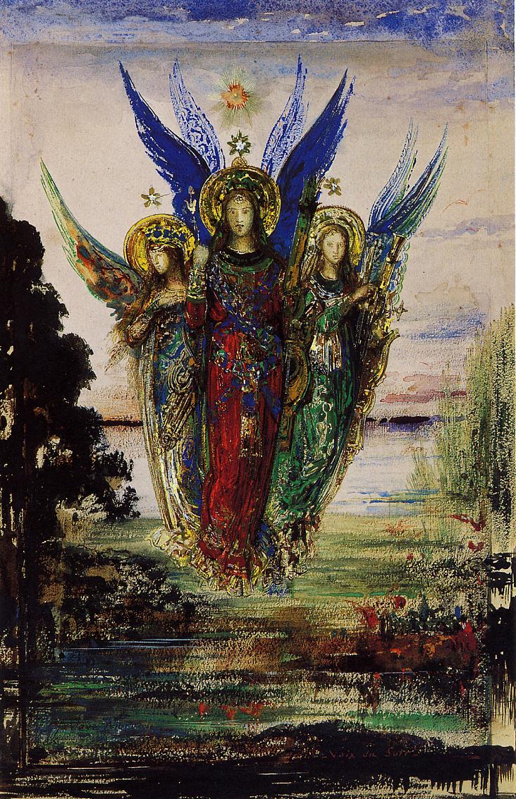 Evening Voices, vintage artwork by Gustave Moreau, 12x8" (A4) Poster