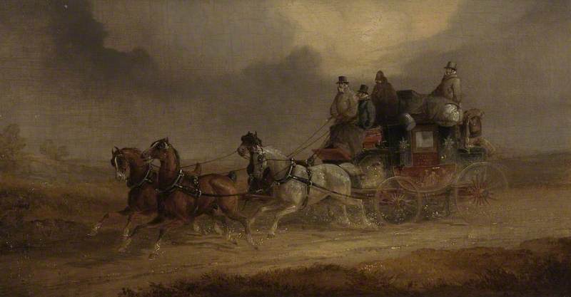 The Leeds to London Coach, vintage artwork by Charles Cooper Henderson, A3 (16x12") Poster Print