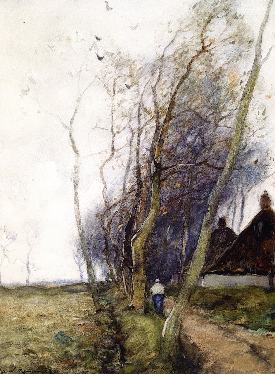 The Footpath, Holland, vintage artwork by Henry Ward Ranger, 12x8" (A4) Poster