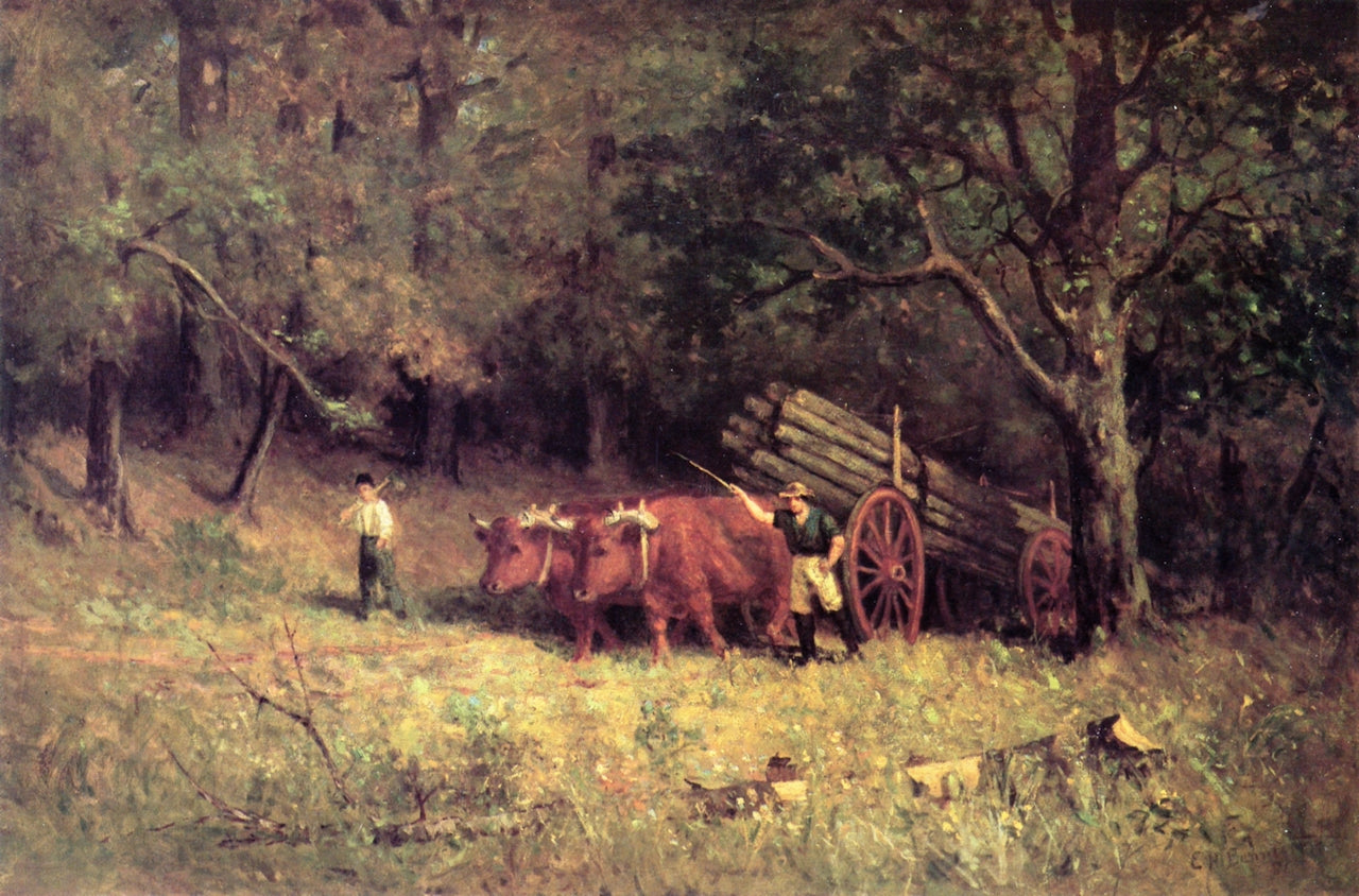 Hauling Rails, vintage artwork by Edward Mitchell Bannister, 12x8" (A4) Poster