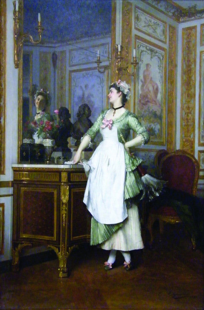 A Pretty Reflection, vintage artwork by Emile Pierre Metzmacher, A3 (16x12") Poster Print