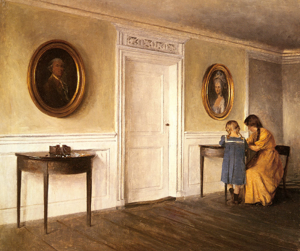 Two of the Artist's Daughters at Liselund by Peter Ilsted,A3(16x12")Poster