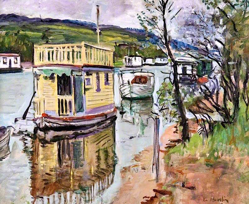 Houseboats, Loch Lomond by George Leslie Hunter,16x12(A3) Poster