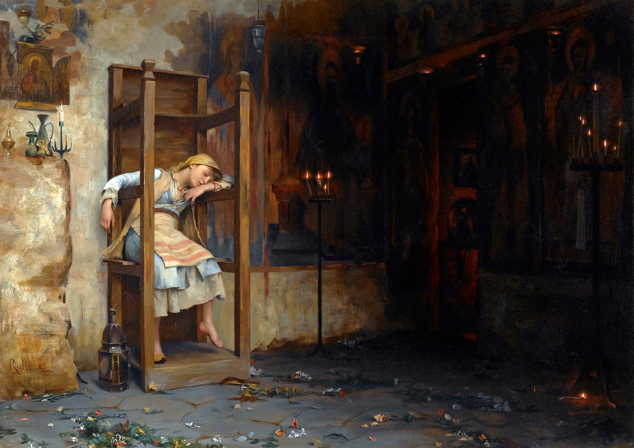 Holy Friday, vintage artwork by Theodoros Ralli, 12x8" (A4) Poster