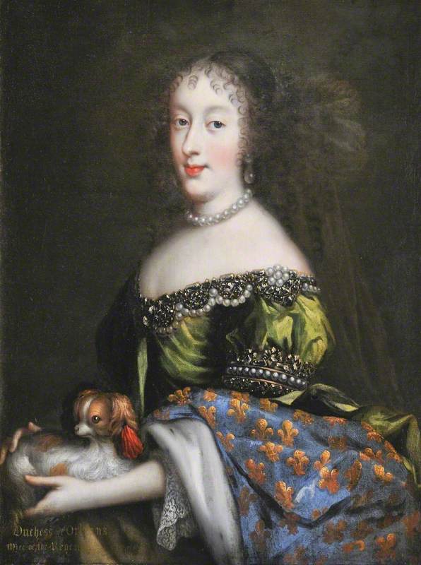 Princess Henrietta Anne, Duchess of Orleans, vintage artwork by Jean Nocret, 12x8" (A4) Poster