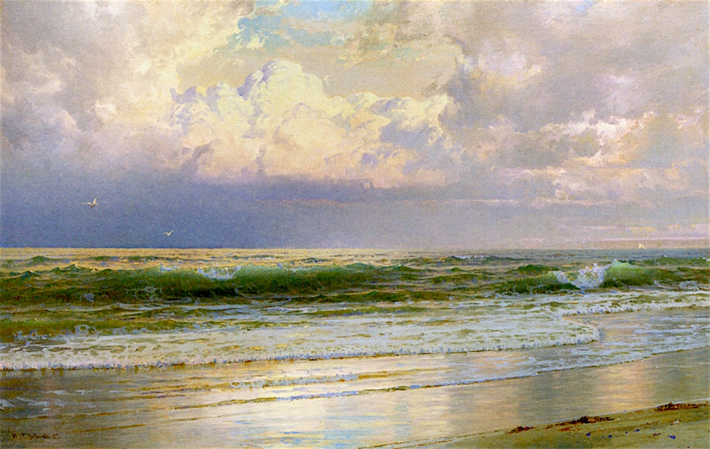 Coastal Landscape at Dawn, vintage artwork by William Trost Richards, 12x8" (A4) Poster