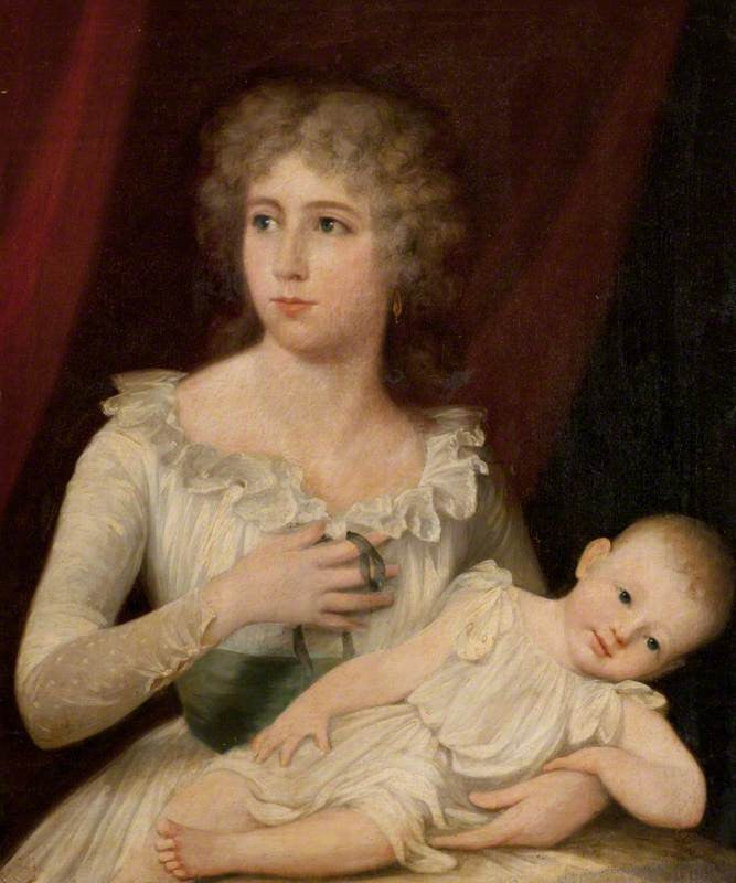 Ann, Wife of James Brodie, and Her Son, presumably William, Later 22nd Laird, vintage artwork by James Northcote, 12x8" (A4) Poster