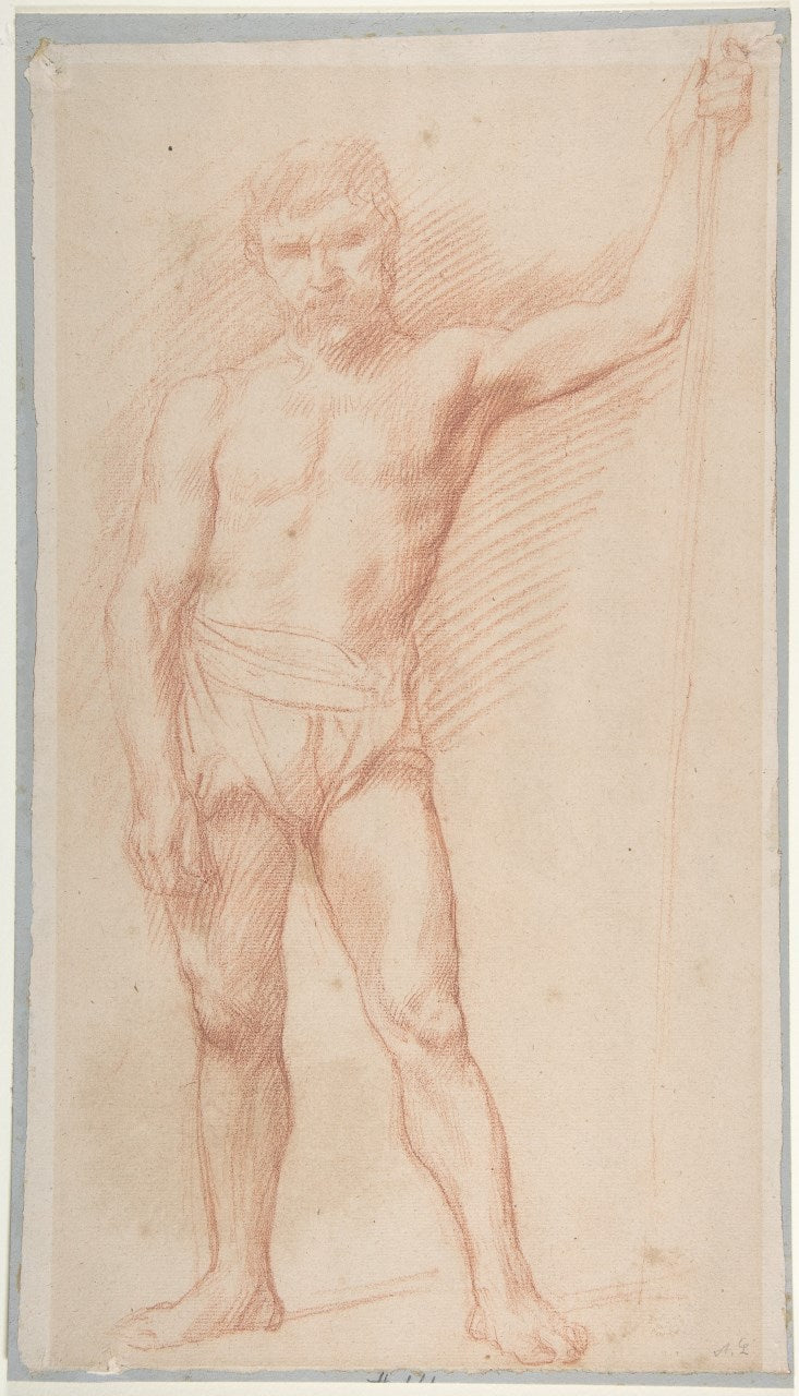 Study of a Figure, vintage artwork by Alphonse Legros, 12x8" (A4) Poster