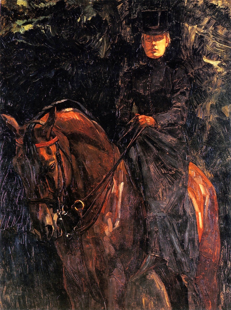 Ida Gorz on Horseback by Wilhelm Trubner,A3(16x12")Poster
