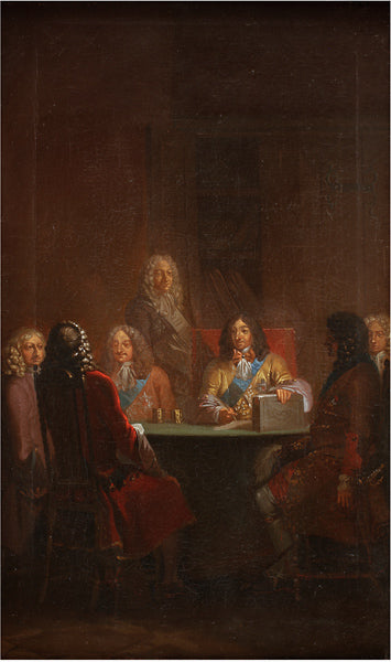 Christian V Presents Danish Law, 1683, vintage artwork by Nicolai Abraham Abildgaard, 12x8" (A4) Poster