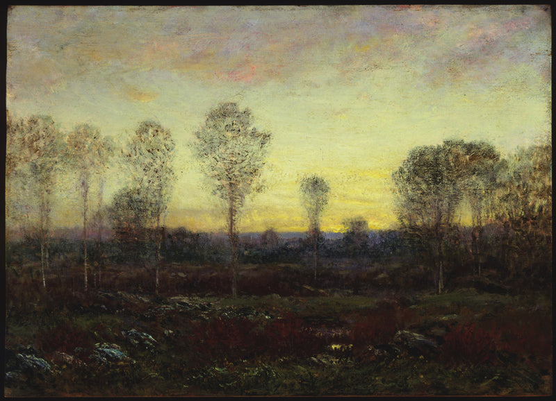Evening-October, vintage artwork by Dwight W. Tryon, 12x8" (A4) Poster