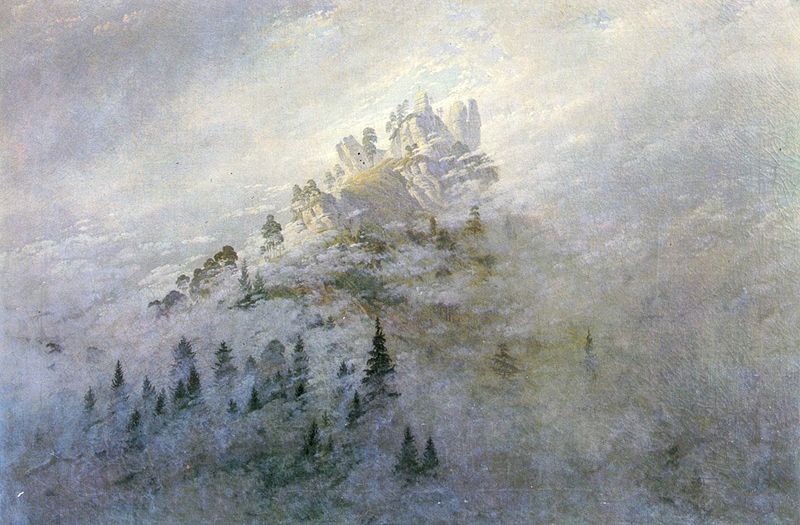 Morgennebel im Gebirge, vintage artwork by Caspar David Friedrich, 12x8" (A4) Poster