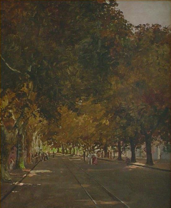 Avenue São Jerônimo, vintage artwork by Antonio Parreiras, 12x8" (A4) Poster