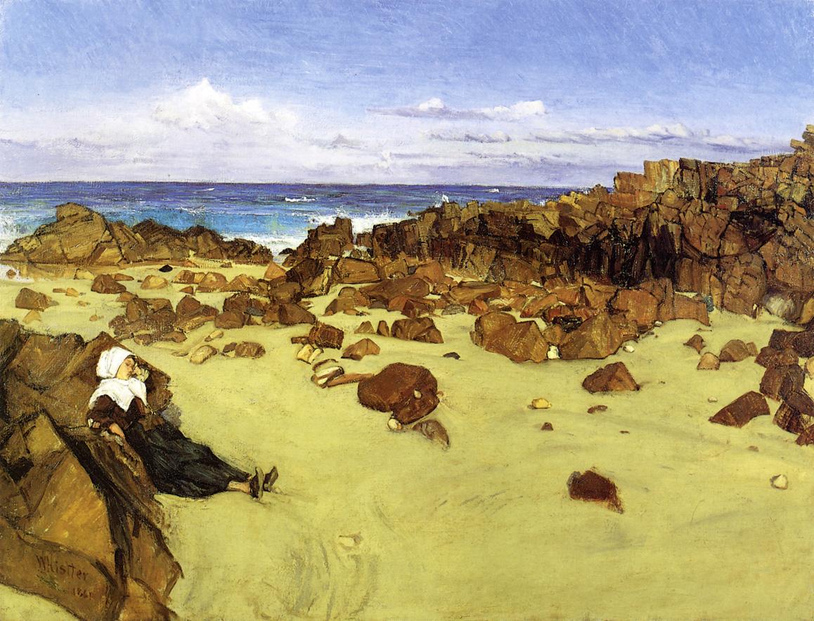 The Coast of Brittany, vintage artwork by James Abbott McNeill Whistler, 12x8" (A4) Poster