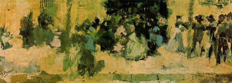 After a Mass in Godella, vintage artwork by Ignacio Pinazo Camarlench, 12x8" (A4) Poster