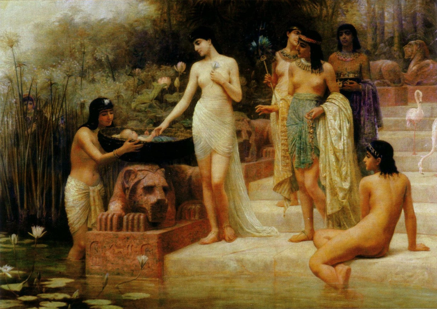 Pharaoh's Daughter, vintage artwork by Edwin Long, RA, 12x8" (A4) Poster