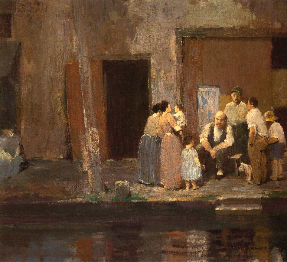 Near the Blacksmith's Shop by Robert Spencer,16x12(A3) Poster