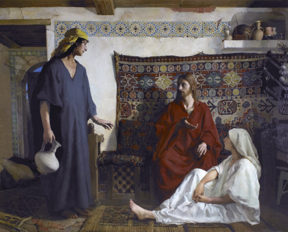 Jesus chez Marthe et Marie by Paul-Alexandre-Alfred Leroy,A3(16x12")Poster