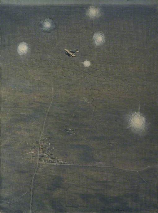 Over the Lines, vintage artwork by Christopher Nevinson, 12x8" (A4) Poster