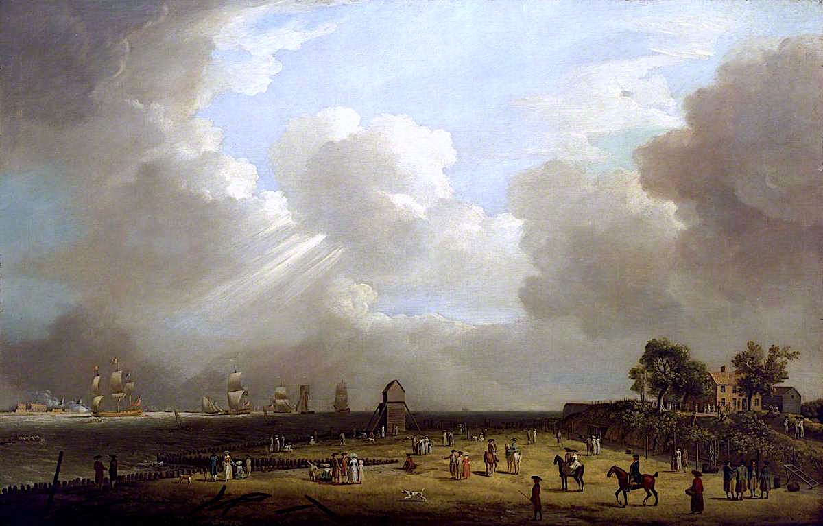 Princess Charlotte Arriving at Harwich, September 1761, vintage artwork by Dominic Serres, 12x8" (A4) Poster