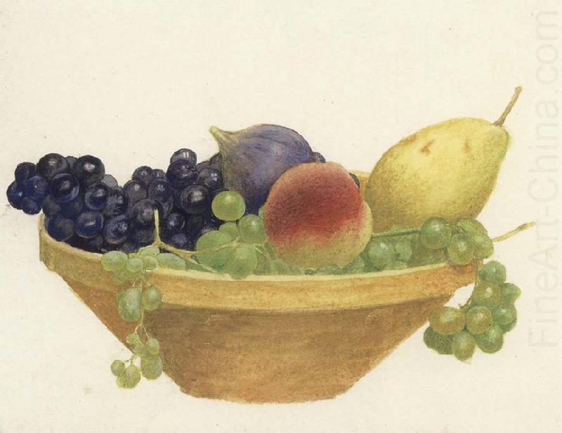 Study of a Bowl of Fruit, vintage artwork by Joseph Edward Southall, 12x8" (A4) Poster