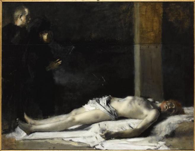 Christ and Donors, vintage artwork by Jean-Jacques Henner, 12x8" (A4) Poster