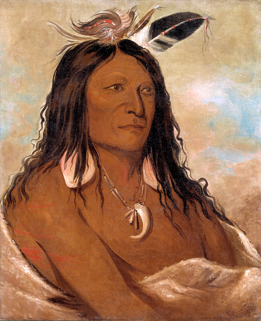 Ee-shah-kó-nee, Bow and Quiver, First Chief of the Tribe, vintage artwork by George Catlin, A3 (16x12") Poster Print