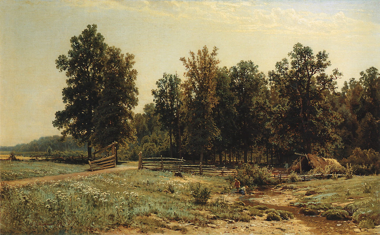 The Edge of an Oak Forest, vintage artwork by Ivan Ivanovich Shishkin, 12x8" (A4) Poster